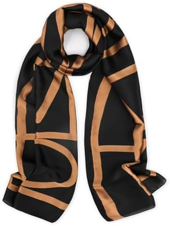 vimate 100% Large Silk Feeling Scarf-Women's Fashion Long Mulberry Silk Satin Neck Scarf Sunscreen Shawl Wrap Headscarf