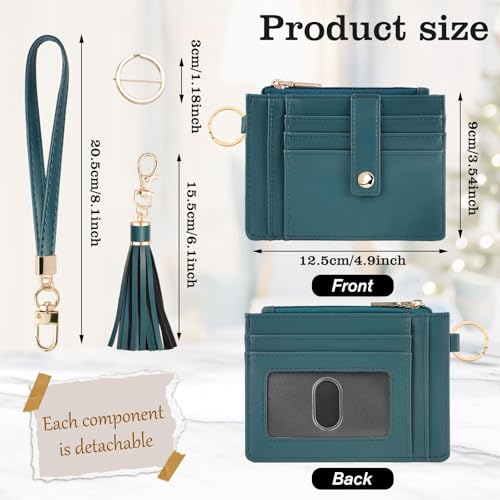 Image of KNGITRYI Small Wristlet Wallets for Women RFID Credit Card Holder Wallet Keychain Wristlet Wallet Credit Card Wallets for Women (Lake Blue)