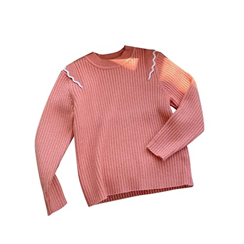 Babys Kids Toddler Girls Spring Winter Long Sleeve Ruffle Thick Knit Sweater Pullover Tops Knitted Top