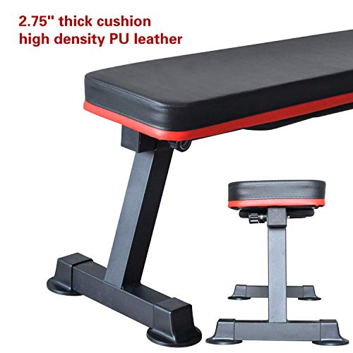 Gym Quality Foldable Flat Bench for Multi-Purpose Weight Training and Ab Exercises