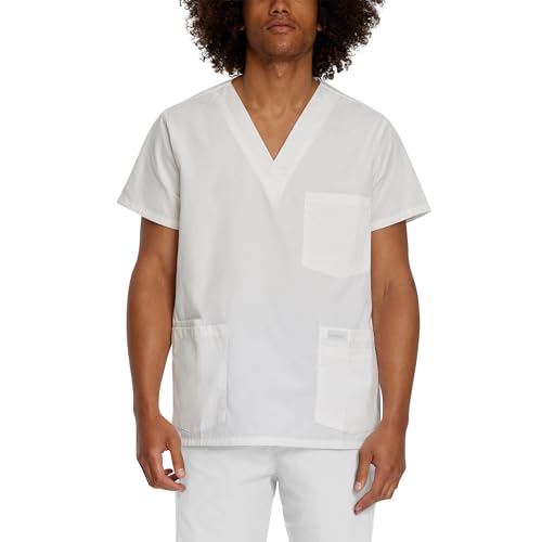 Landau Essentials Relaxed Fit 5-Pocket V-Neck Scrub Top for Men 7489