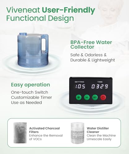 Viveneat WD1-SR-F-US-BY Water Distiller, 750W Countertop Water Distiller Machine thumb #5