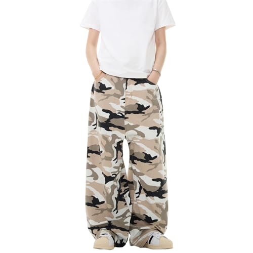 GUOYUXIAO Men's Jeans Retro Loose Workwear American Straight-Leg Wide-Leg Casual Trouser for Men2