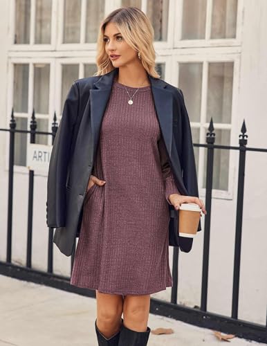 Image of Zeagoo Women Fall Winter Dress Knitted Pullover Dresses