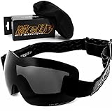 HELLY® - No.1 Bikereyes® | Motorradbrille, Bikerbrille | winddicht, gepolstert, beschlagfrei, HLT® Sicherheitsglas nach DIN EN 166 | TOP Tragegefühl bei langen Ausfahrten | Motorradbrille: 1400-a