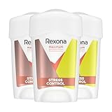 REXONA - Déodorant Femme Stress Control - Stick Anti-transpirant - 3x plus efficace contre la transpiration - Protection 96h - (lot de 3x45ml) (L'emballage peut varier)