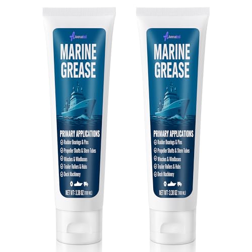 200 ml/ 6.76 oz Marine Grease Tube, 2 Pack Premium Marine Grade Grease, Waterproof High Temp (-18°C~260°C) Bearing Lube for Propeller Shafts, Rudder Bearings, Trailers & Boat Maintenance