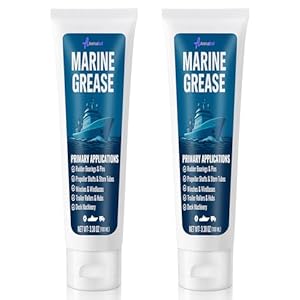 Tubo de grasa marina de 6.8 fl oz/6.76 oz, paquete de 2 grasas de grado marino premium, lubricante impermeable de alta temperatura (-0.4 °F ~ 500.0 °F) para ejes hélices, rodamientos de timón