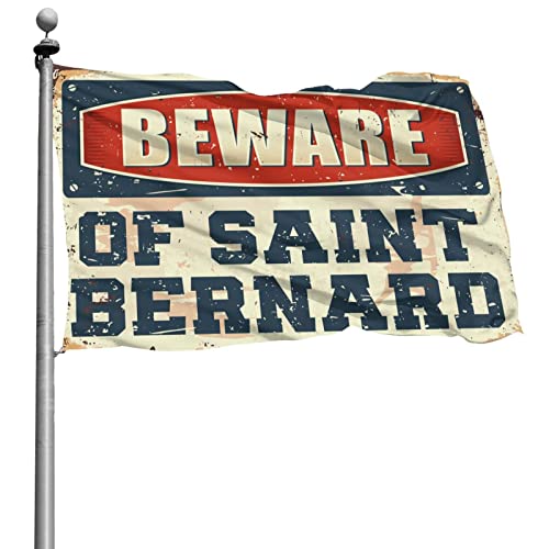 Drapeau de dortoir COTECI Beware of Saint Bernard pour décoration extérieure et bar 152x244 cm