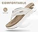 ONCAI Orthopedic Flip Flops Women with Arch Support Ladies Orthotic Recovery Sandals 2025 Comfortable Plantar Fasciitis Slip On Walking Sandal for Womans Indoor Casual Summer BeigeWhite Size 8
