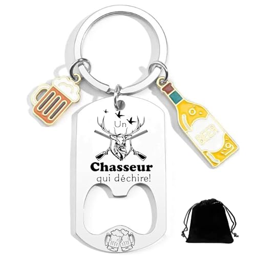 MNBVBV Décapsuleur Chasse Porte clef Cadeau pour un Chasseur - Accessoires de Chasse Humoristique...
