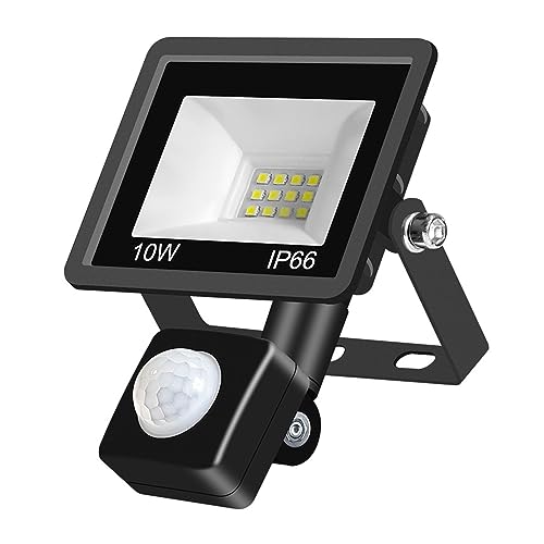 Projecteur extérieur IP66 étanche 10W à capteur de mouvement pour éclairage carré