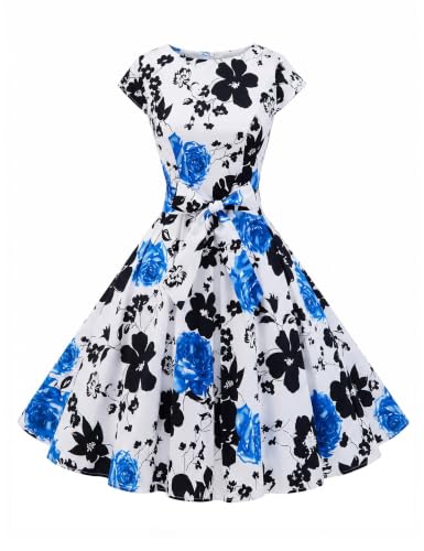 Image of Dressystar Women's Vintage 1950s A Line Cap Sleeve Cocktail Party Dress