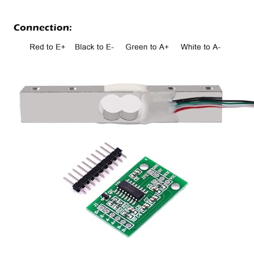 ALAMSCN 2 Stück 5kg Wägezelle Gewichtssensoren Digitaler Waage Wägezelle + 2 Stück HX711 Wägezelle Gewicht Sensor Modul für Arduino Mikrocontroller DIY (5kg+HX711)