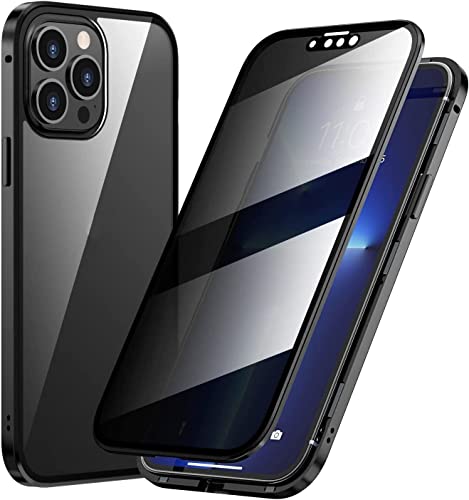 Coque anti-peep pour iPhone 13 Mini magnétique en verre trempé noir