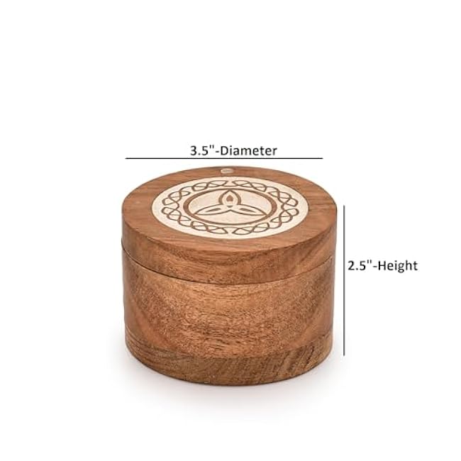 Kaizen Casa Spice Cellars Acacia Wood Salt & Spice Box With Swivel Cover For Kitchen, Perfect For Keeping Table Salt, Gourmet Salts, Herbs or Favorite Seasonings (3.5 x 3.5 x 2.5)