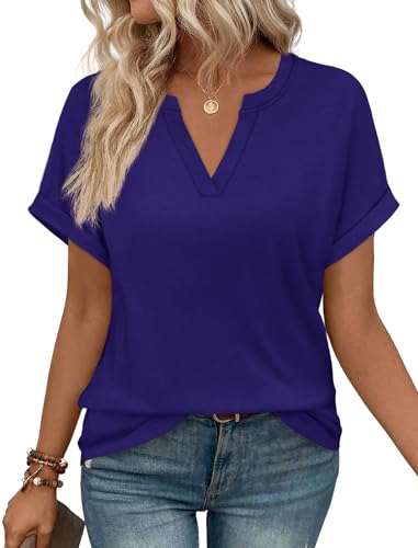 Image of WIHOLL Womens Blouses Spring Tops Short Sleeve Shirts Dressy Casual Summer Vacation Fashion Clothing 2026