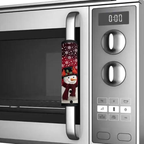 Image of 6 Piece Refrigerator Handle Covers Christmas Fridge Handle Covers Washable Appliance Handles Cover for Fridge Microwave Stove Dishwasher Christmas Decor for Kitchen