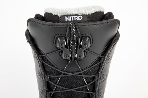 Nitro Damen Snowboards Crown TLS '23 Leichter Snowboardschuh Snowboardboot mit Schnellschnürsystem Allround Freestyle Freeride Softboot Warm Boots, Black, MP 22,5 // EU 35 1/3 // US 5