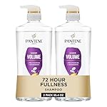 Pantene Shampoo, Sheer Volume - Lightweight Nourishment for Fine, Color-Treated Hair, 72-Hour Fullness and Body, 27.7 Oz Each, 2-Pack + Miracle Rescue Shot (0.5 Oz)