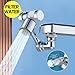 1080° Rotating Filter Faucet Extender,PP Cotton Filter Faucet, Universal Splash Filter Faucet, Water Filter Faucet for Kitchen Bathroom, Swivel Faucet Aerator with 2 Water Outlet Modes