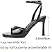 Mostrin Black High Heels 4 Inches Heeled Sandals for Women Ankle Strap Sexy Open Square Toe Heels Dressy Pumps Shoes for Wedding Bridal Party Size 7.5