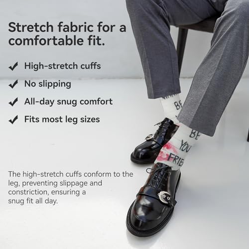 Image of Novelty Crew Socks for Unisex Wild Side with These Eye-Popping Prints 3 Pairs One Size