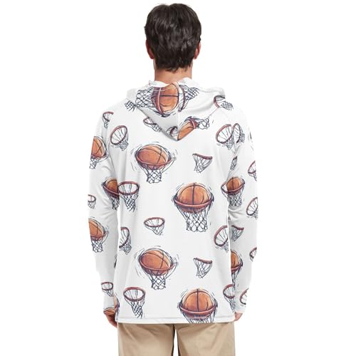 Basketball White Mens Sun Shirts Protection Long Sleeve Sailing Rash Guard UPF 50+ Golf Shirt S3