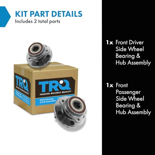 Image of TRQ Front Left and Right Wheel Bearing and Hub Assembly Set 2 Piece Compatible with 1999-2004 Jeep Grand Cherokee