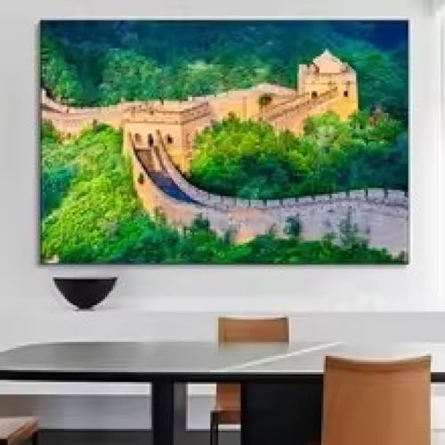 Décoration d'intérieur salon avec cette grande toile de la Grande Muraille de Chine