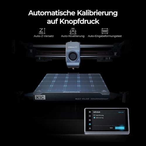 Creality K1C 2025 3D-Drucker, unterstützt CFS-C-Mehrfarbendruck (bis zu 16 Farben), RFID-Erkennung, automatische Nivellierung, Neue Benutzeroberfläche, mit KI-Kamera für alle Anfänger und Profis