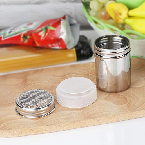 Accmor 2Pcs Powder Sugar Shaker Duster, Stainless Steel Powder Sugar Shaker With Lid, Sifter For Cinnamon Sugar Pepper Powder Cocoa Flour #TOP4