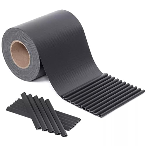 EffeDecor Fasce Oscuranti Stuoia Frangivista in PVC 450gr/mq Rete Rotolo Protezione per Recinzione,Balconi,Ringhiere,cancella da Giardino Inclusi 20 Clip di Fissaggio H19 cm x 35 mt (Antracite)