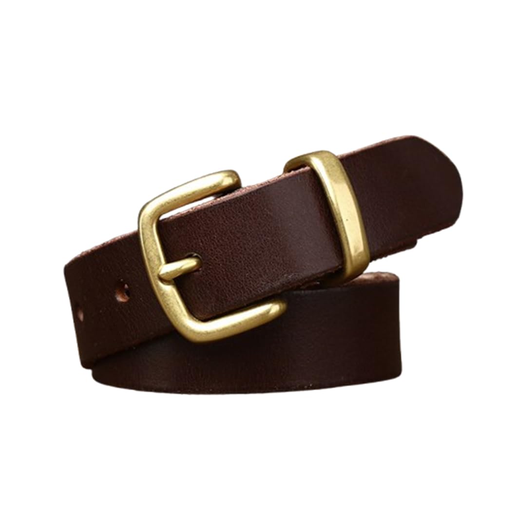 Cinturón Fino De Cuero For Mujer, Hebilla Cuadrada Dorada, Correa Fina 2,8 Cm Ancho Vaqueros, Pantalones Y Vestidos