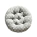 Larew Coussin de chaise rond en rotin doux pour chaise à dossier haut inclinable 50 x 50 cm Gris pentagone