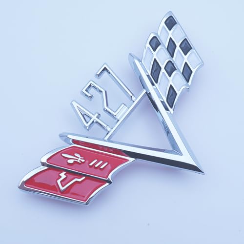 Emblemas 427 de bandera en 3D con acabado cromo rojo para renovar la carrocería de su coche 5