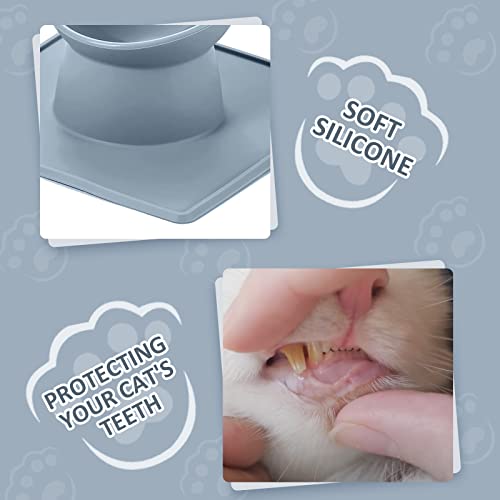 Silicone Elevated Cat Bowls, Soft Raised Cat Food Bowls, Cat Anti Vomit Food Bowl, Protection For Cat's Teeth #TOP2
