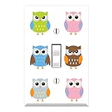 Cute Owl Pattern Decorative Single Toggle Light Switch Wall Plate