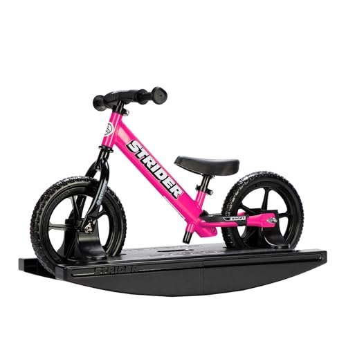 Strider Sport 2-in-1 Rocking Bike Pink - Helps Teach Baby How to Ride a Balance Bicycle - for Kids 6 Months to 4 Years - Easy Assembly & Adjustments