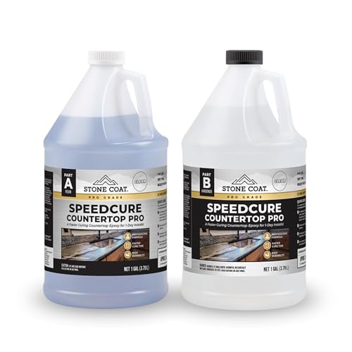 Image of Stone Coat Speedcure Countertop PRO Ultra-Fast Curing Epoxy Resin 2 Gallon | Faster Curing Countertop Epoxy for 1-day installs, UV Stable, Durable Finish for Bar Tops, Tabletops, & Other Epoxy Projects
