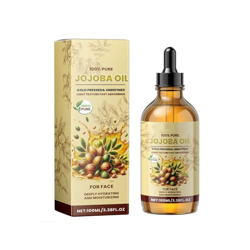Aceite de Jojoba Puro Prensado en Frío (Solo Rostro) | 100% Natural, Sin Refinar, Rápida Absorción | Aceite Seco Ligero, Hidratante Profundo, Radiante | 100 ml