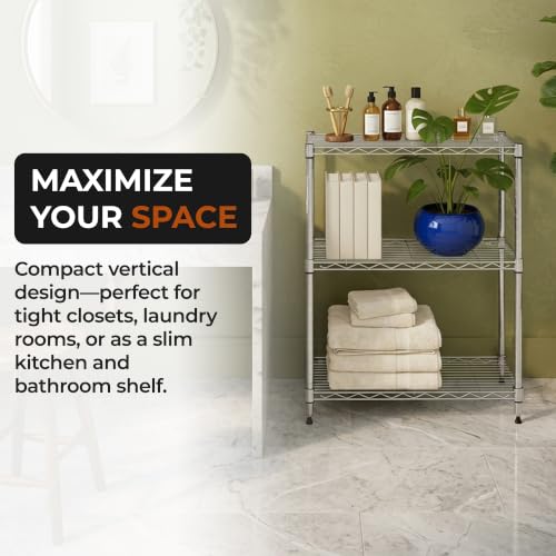 Brutis 3-Tier Metal Shelf, 250 lb/Shelf, NSF, Chrome, 14x24x30 in by Brutis - Used condition - Image 5