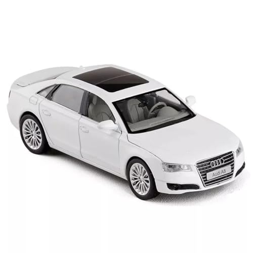 Image of 1:24 Scale Big Audi A8 Toy Car | Metal Pullback Diecast Car for Kids with Openable Doors, Sound, Light Effects Toy for Car Enthusiasts (Color As Per Available),white