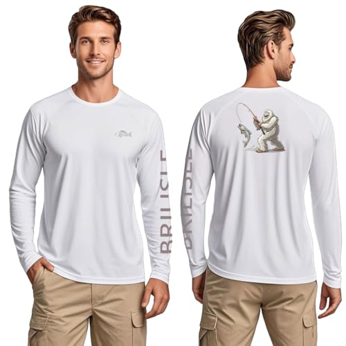 Fishing Shirts for Men Long Sleeve with UPF 50+ Sun Protection, Tagless Collar, and 4-Way Stretch Fabric