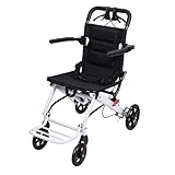 Sedia a rotelle pieghevole leggera, solo 6,2 kg, sedia a rotelle portatile di viaggio in transito con cinturina di sicurezza regolabile, sedie a rotelle leggere per adulti bambini,A