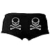 Hot Leathers PTB7046 PTB7046 Stud Skull and Crossbones Ladies Boy Shorts (Black, X-Large)