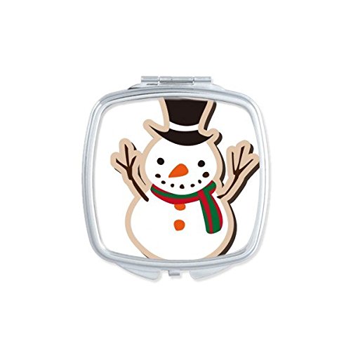 Miroir de maquillage bonhomme de neige pour retouches beauté lors des fêtes de Noël en famille