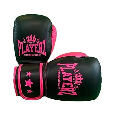 Playerz Kids Boxing Gloves Junior Sparring Gloves Boys Girls Training Gloves 4oz 6oz 8oz Childrens Boxing Gloves Blue Pink Red Gold WhiteKids Boxing Gloves - Black/Pink - 6oz Cover
