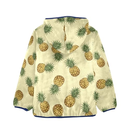 CHIFIGNO Golden Pineapples Yellow Toddler Boy Zip up Hoodie Fleece Outerwear Jackets for Fall Winter 3T2