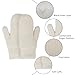 CXQRR Winter Warm Mittens for Women Men - White Soft Faux Rabbit Fur Elastic Cuff Fashion Stretchy Knit Gloves Cold Weather